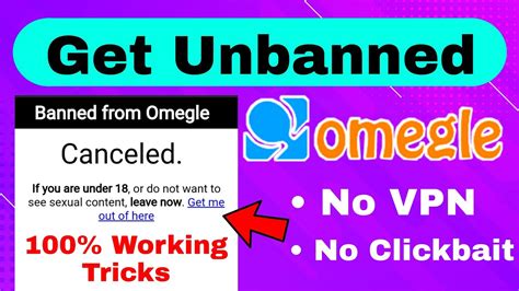 omegle unban|How to Get Unbanned from Omegle in 2024 (4 .